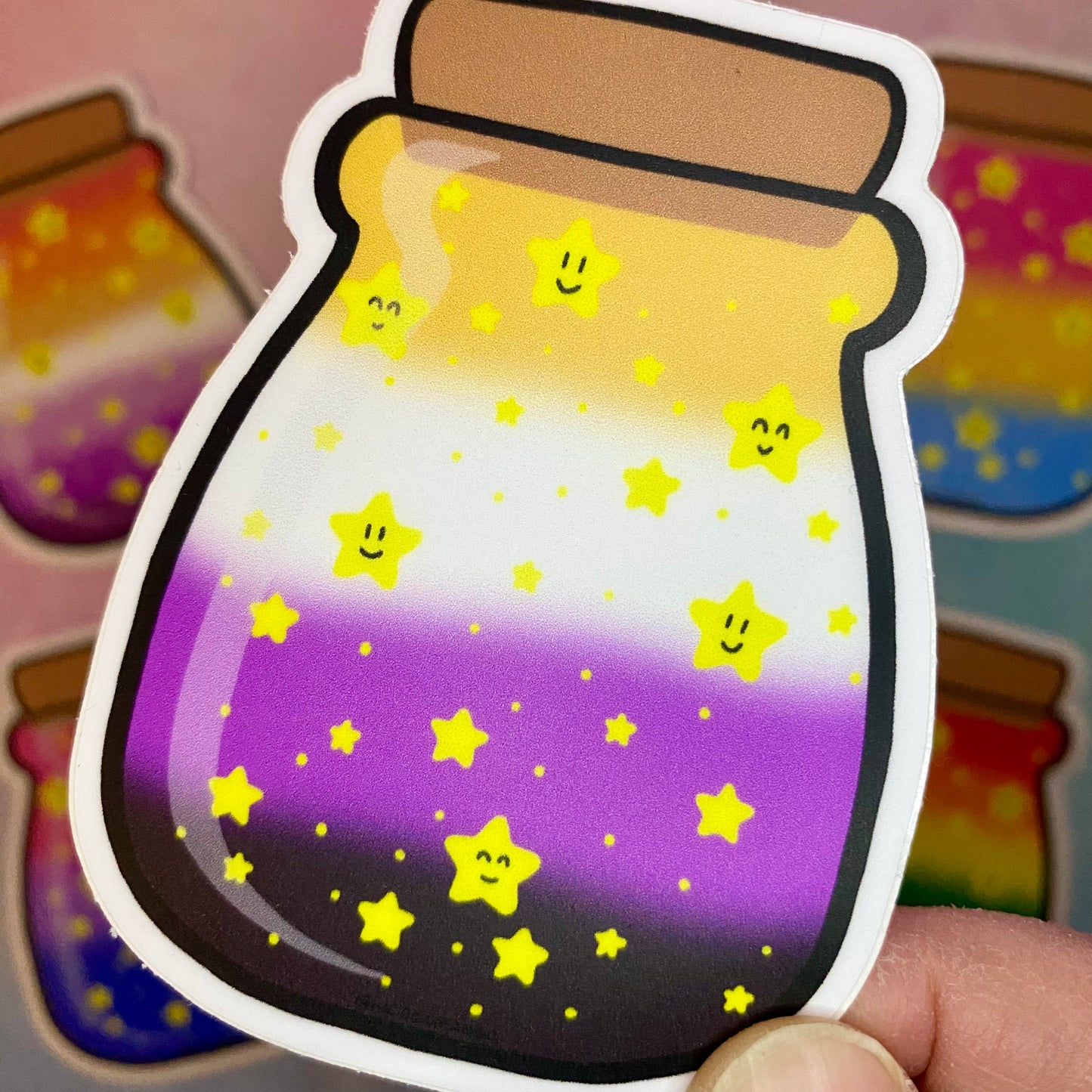 LGBTQ Lucky Star Jar Sticker