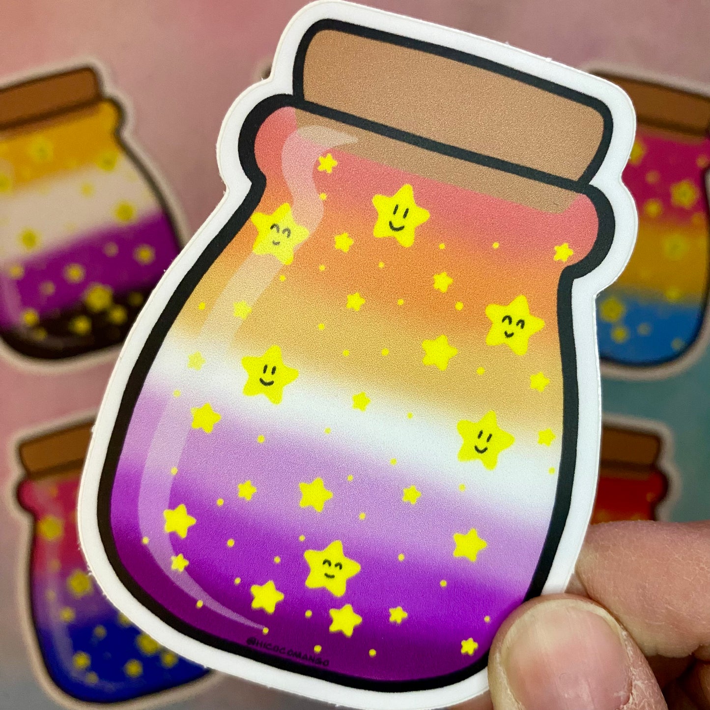 LGBTQ Lucky Star Jar Sticker