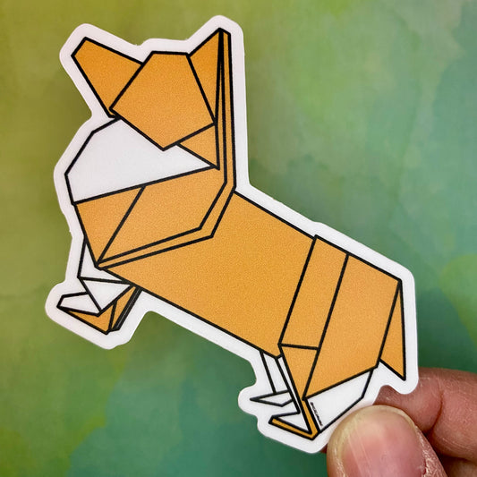 Origami Corgi Sticker