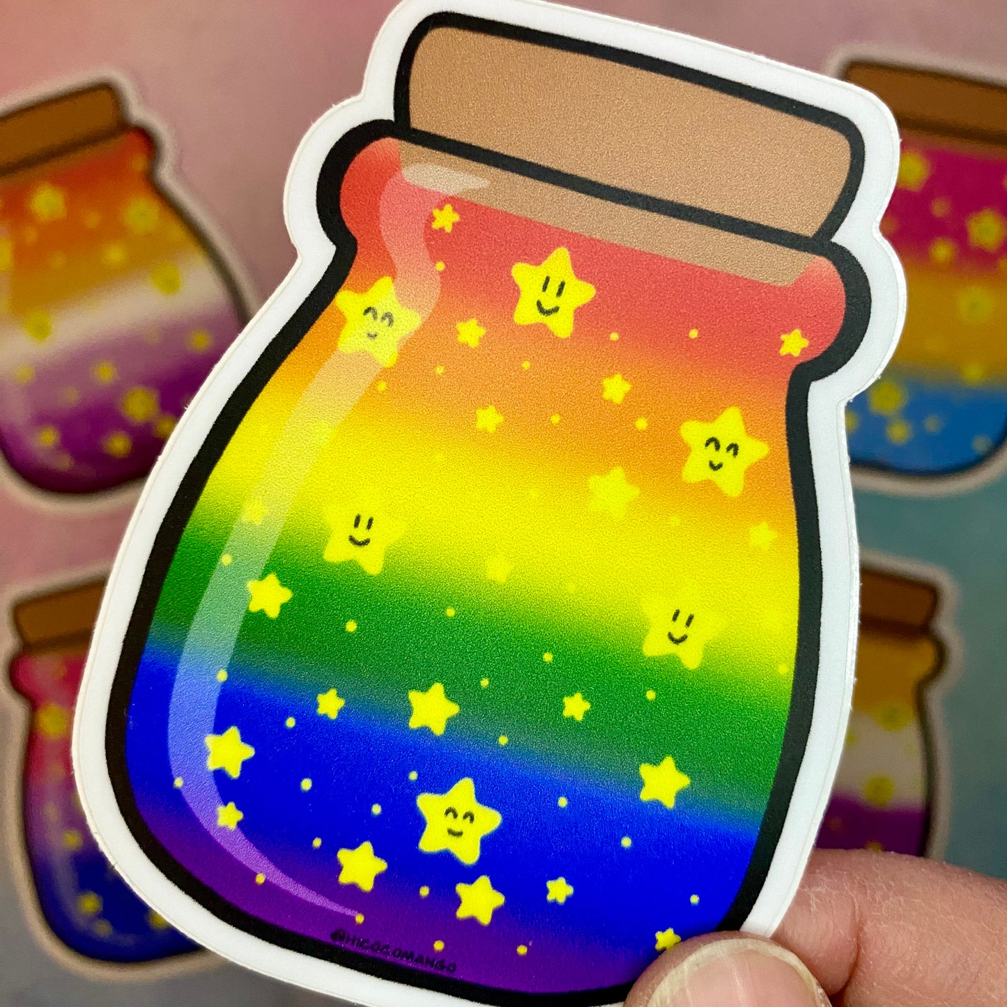LGBTQ Lucky Star Jar Sticker